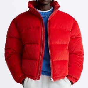 Zara DNWR Men's Puffer Casual Fall Winter Jacket Size XL Red